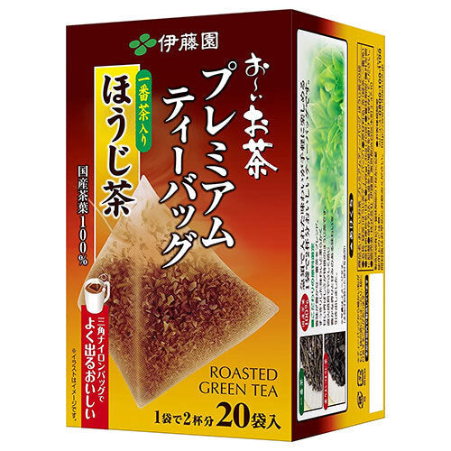 伊藤園 お〜いお茶 プレミアムティーバッグ 一番茶入りほうじ茶 20袋入×4袋入【日本出荷】