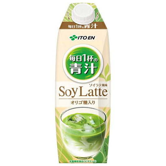 Ito En Daily Green Juice, Soy Latte Flavor, 1000ml Paper Carton x 6 Bottles [Ships from Japan] 