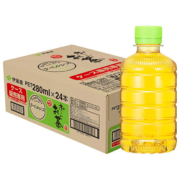 Ito En Oi Ocha Green Tea, Label-Free, 280 ml PET Bottles x 24 [Ships from Japan]