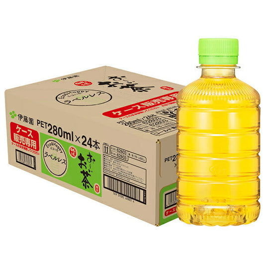Itoen Oi Ocha Green Tea Labelless 280ml PET x 24 bottles [Shipped in Japan]