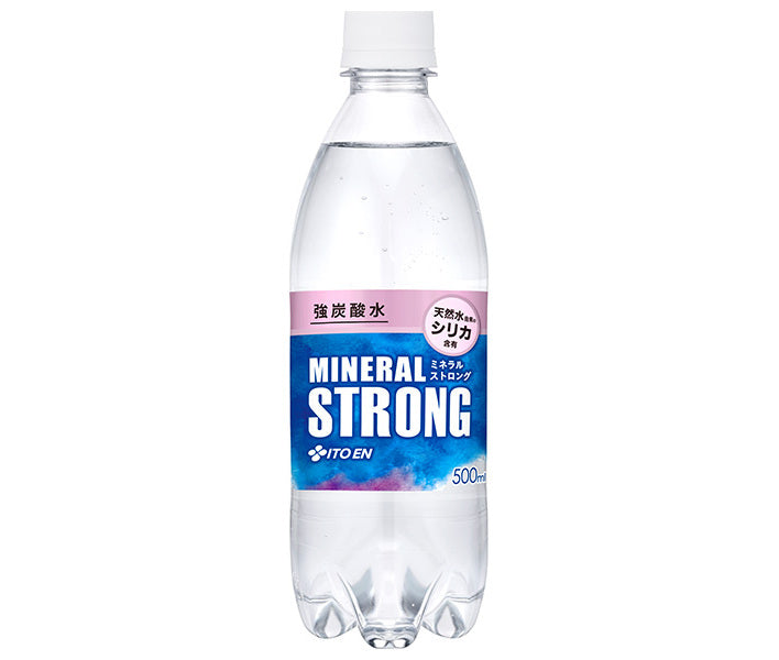 Ito En Mineral Strong Carbonated Water, Contains Silica from Natural Water, 500ml PET Bottles x 24 [Ships from Japan] 