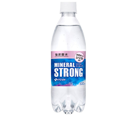 伊藤園 強炭酸水 MINERAL STRONG(ミネラルストロング) 天然水由来のシリカ含有 500mlペットボトル×24本入【日本出荷】