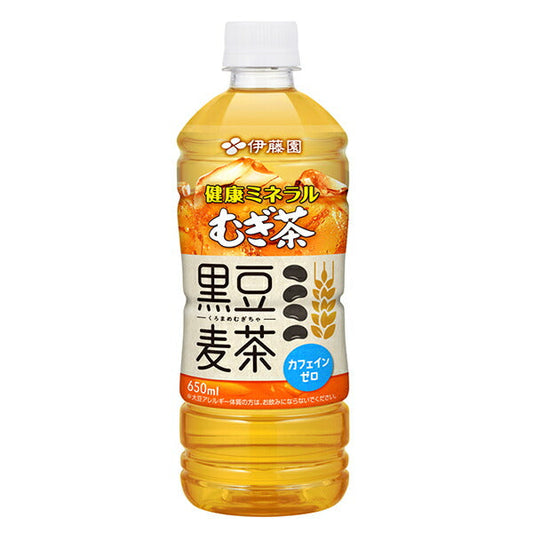 伊藤園 健康ミネラルむぎ茶 黒豆麦茶 650mlペットボトル×24本入【日本出荷】