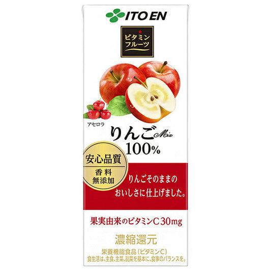 Ito En Vitamin Fruit Apple Mix 100% 200ml Paper Pack x 24 Bottles [Ships from Japan] 