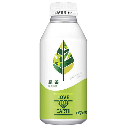 Dydo LOVE the EARTH Green Tea, 400g Bottle Can x 24 [Ships from Japan] 