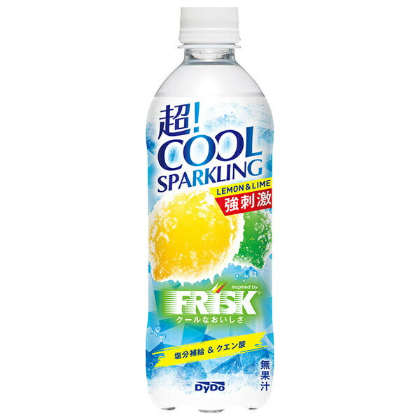 DyDo Super! Cool Sparkling Frisk Lemon & Lime 490ml plastic bottle x 24 pieces [shipped in Japan]