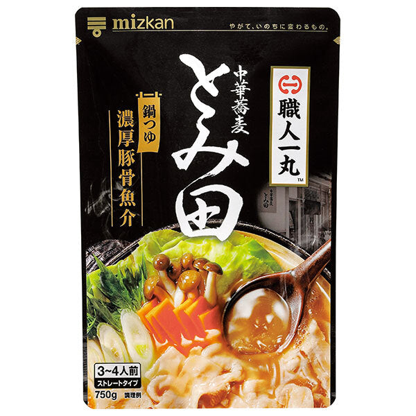 ミツカン 中華蕎麦とみ田監修 濃厚豚骨魚介鍋つゆ 750g×12袋入【日本出荷】