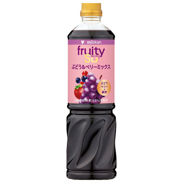 Mitsukan Commercial Fruitis Black Vinegar Grape & Berry Mix 1000ml PET bottles x 8 bottles [Shipped in Japan]