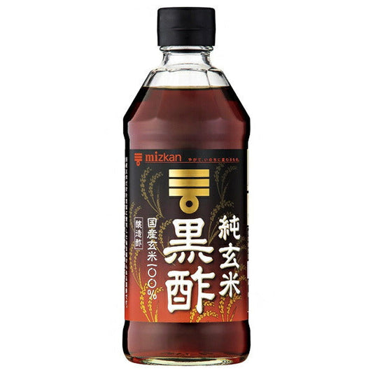 Mitsukan Pure Brown Rice Black Vinegar, 500ml Bottle x 6 Bottles [Ships from Japan] 