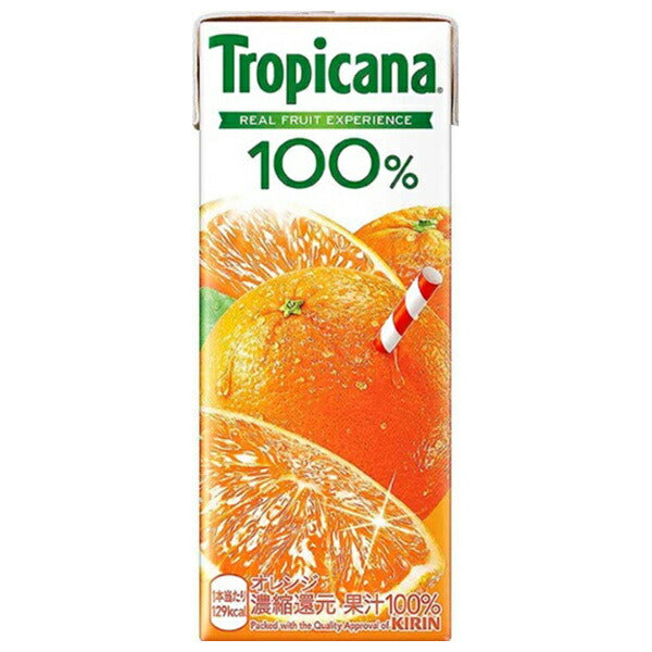 Kirin Tropicana 100% Orange 250ml Paper Carton x 24 [Ships from Japan] 