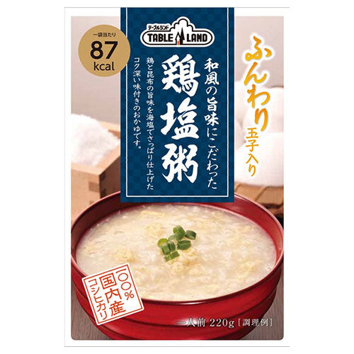 丸善食品工業 テーブルランド 和風の旨味にこだわった鶏塩粥 220gパウチ×24(12×2)袋入【日本出荷】