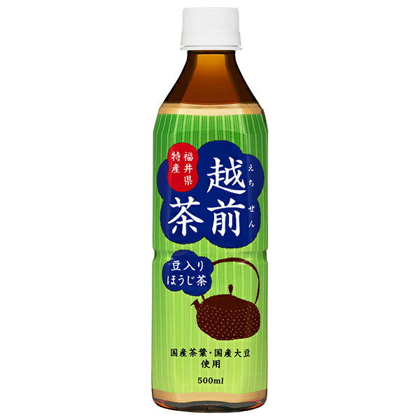 Morita (High Peace) Hojicha with beans Echizen tea 500ml PET x 24 bottles [Shipped in Japan]