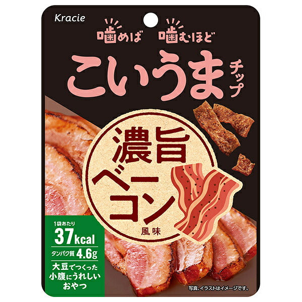 Kracie Koi Uma Chip Rich Bacon Flavor Soy Protein Snack, 11 g x 8 Packs [Ships from Japan]