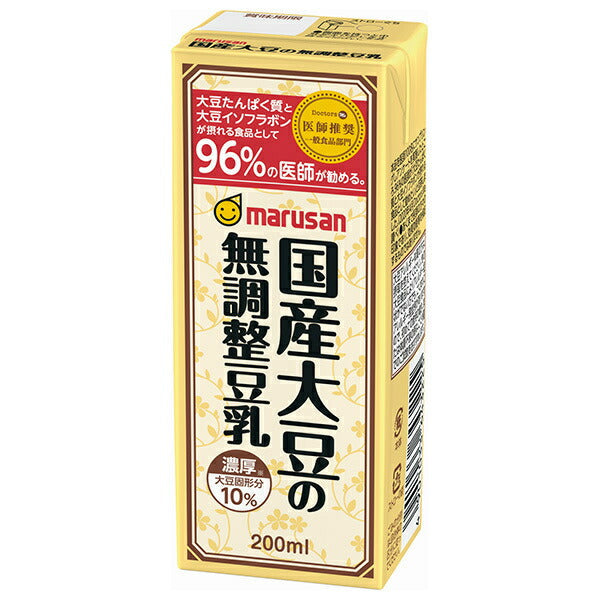 Marusan Ai Rich 10% domestic soybean unadjusted soy milk 200ml paper pack x 24 bottles [shipped in Japan]