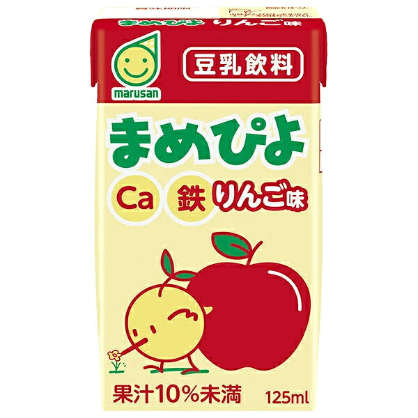 Marusanai Mamepiyo Apple Flavor, 125ml Paper Pack x 24 Bottles [Ships from Japan] 
