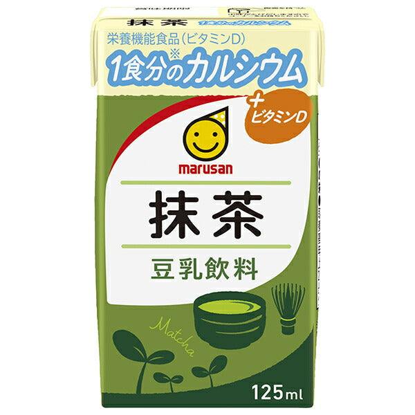 Marusanai Soy Milk Drink, Matcha, 1 Serving of Calcium, 125ml Paper Carton x 24 [Ships from Japan] 