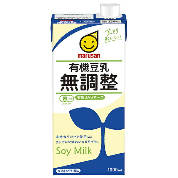 Marusanai Organic Soy Milk, Unsweetened, 1000ml Paper Carton x 6 Bottles [Ships from Japan]