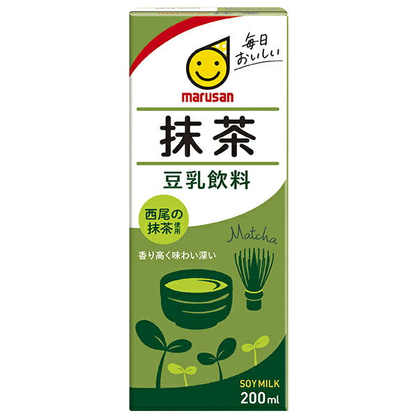 Marusanai Matcha Soy Milk Drink, 200ml Paper Carton x 24 Bottles [Ships from Japan] 
