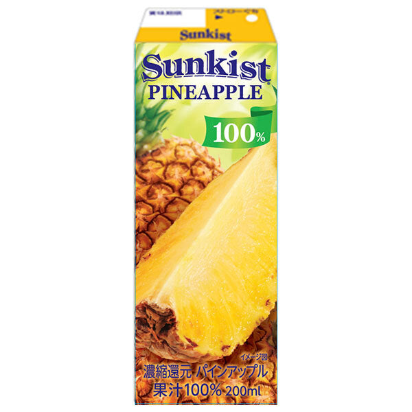 森永乳業 サンキスト 100%パインアップル 200ml紙パック×24本入【日本出荷】