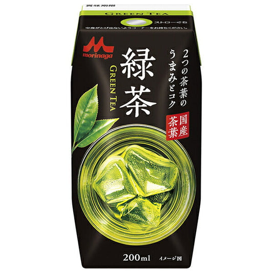 森永乳業 緑茶 200ml紙パック×24本入【日本出荷】