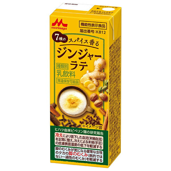 Morinaga Milk 7-Spice Ginger Latte, 200ml x 24 Cartons [Ships from Japan]