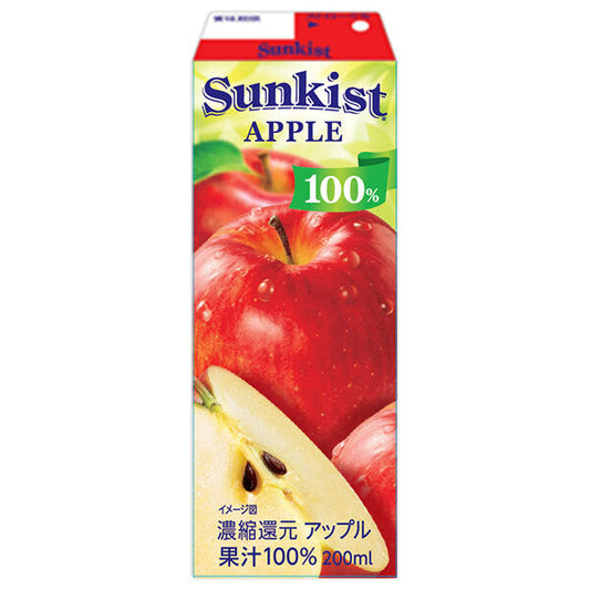 森永乳業 サンキスト 100%アップル 200ml紙パック×24本入【日本出荷】