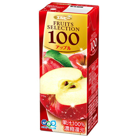 エルビー フルーツセレクション アップル100% 200ml紙パック×24本入【日本出荷】