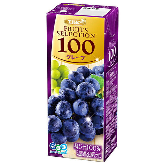 LB Fruit Selection 100% Grape 200ml paper pack x 24 pieces [shipped in Japan]