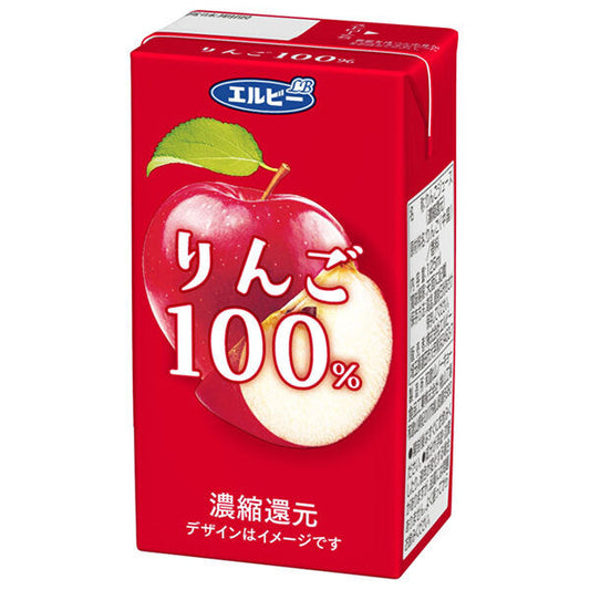 エルビー りんご100% 125ml紙パック×24本入【日本出荷】