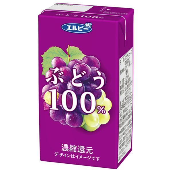 LB 100% Grape, 125ml Paper Carton x 30 Bottles [Ships from Japan] 