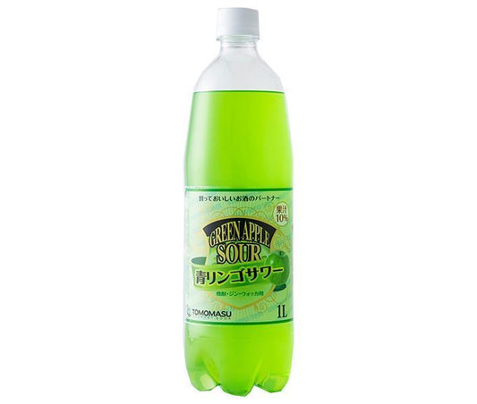 Tomomasu Drinks Green Apple Sour, 1L PET Bottle x 15 Bottles [Ships from Japan] 