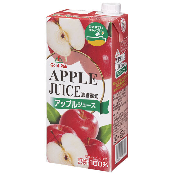 Gold Pack Apple Juice, 1L Paper Carton x 6 Bottles [Ships from Japan] 