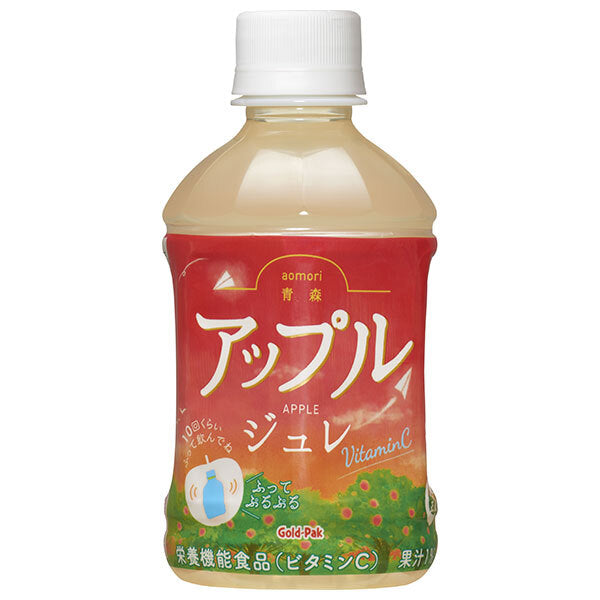 Gold Pack Aomori Apple Jelly, 275ml PET Bottles x 24 [Ships from Japan] 