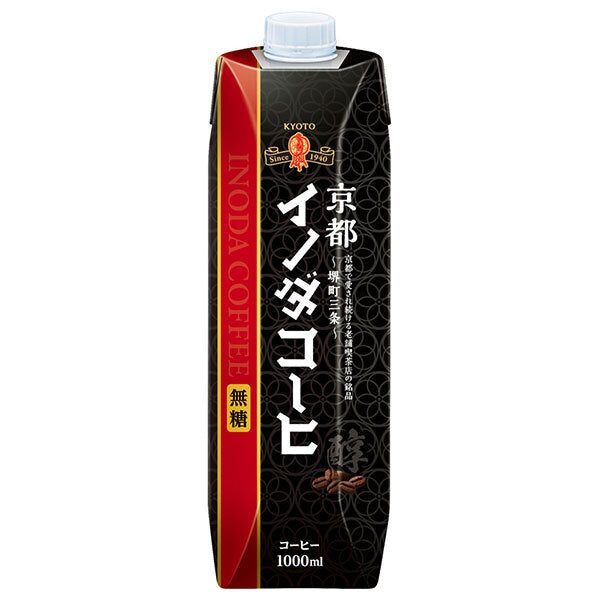 Key Coffee Kyoto Inoda Coffee Unsweetened Liquid Coffee, 1L Paper Carton x 6 [Ships from Japan] 