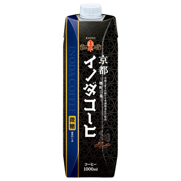 Key Coffee Kyoto Inoda Coffee Liquid Coffee, Lightly Sweetened, 1L Paper Carton x 6 [Ships from Japan] 