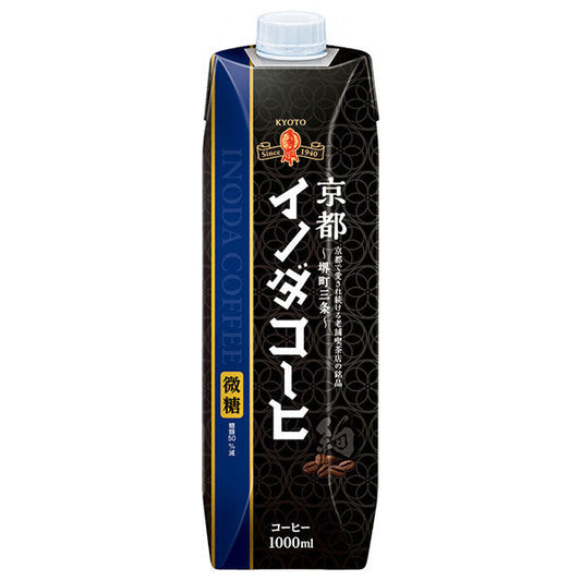 Key Coffee Kyoto Inoda Coffee Liquid Coffee, Lightly Sweetened, 1L Paper Carton x 6 [Ships from Japan] 