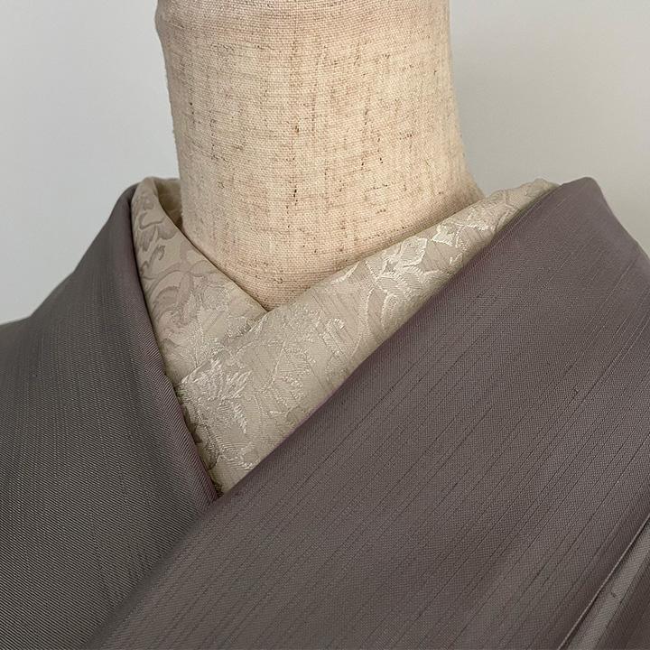 Damask patterned white oak half-collar, handmade half-collar, botanical, beige, ecru