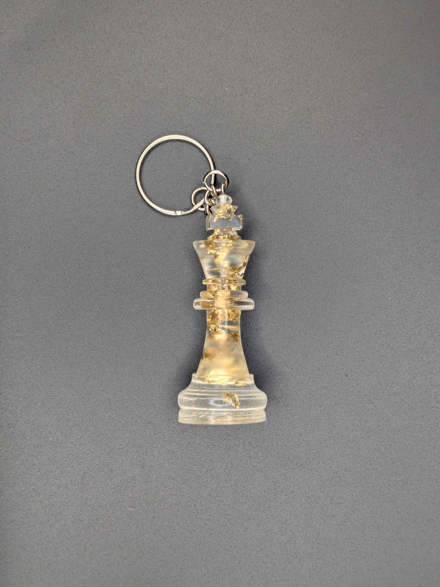 チェス　キーホルダー　エポキシ樹脂　金箔