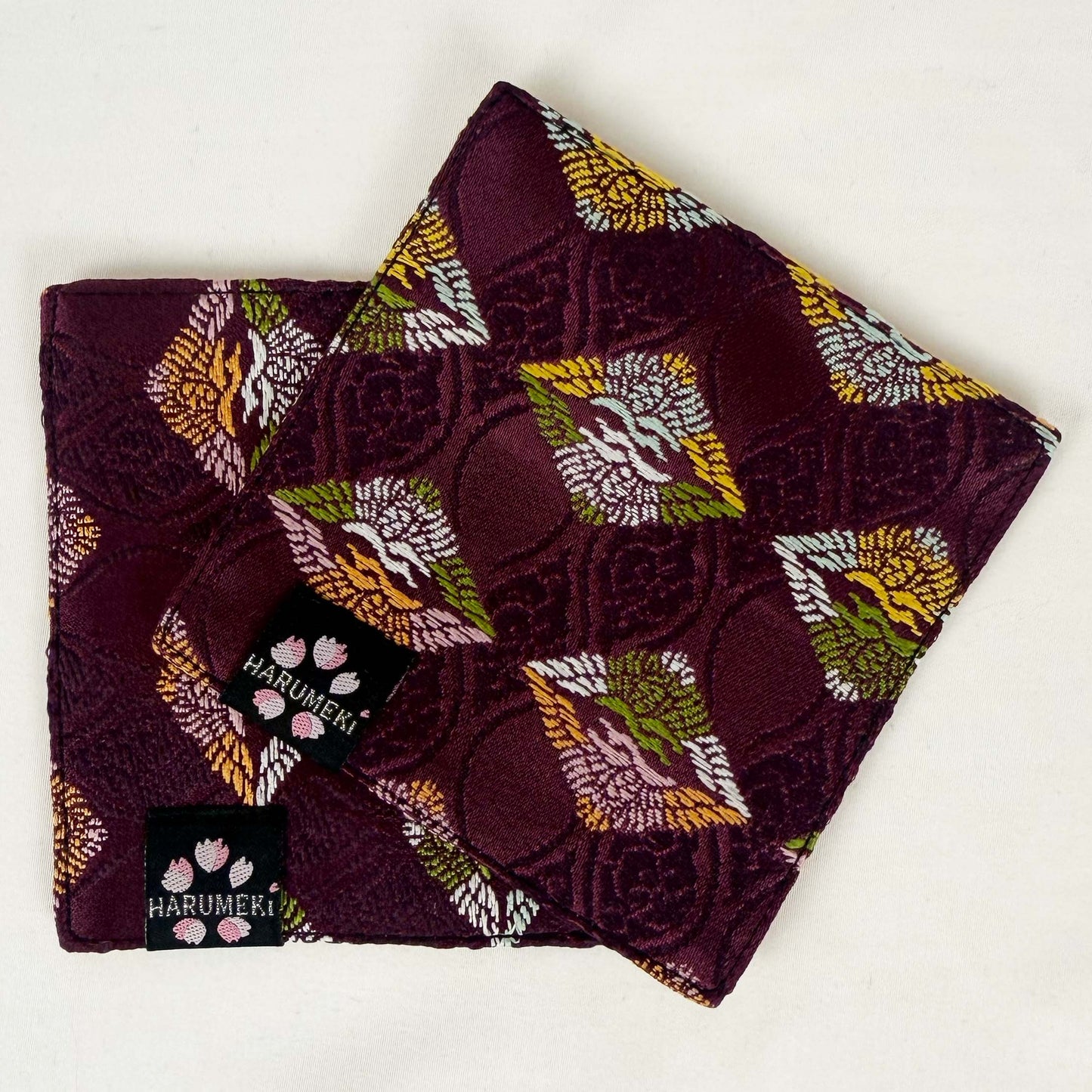 【グラスを彩り、小物を休ませるコースター　２枚セット】Vintage Brocade マルチトレイ「季節の雫」