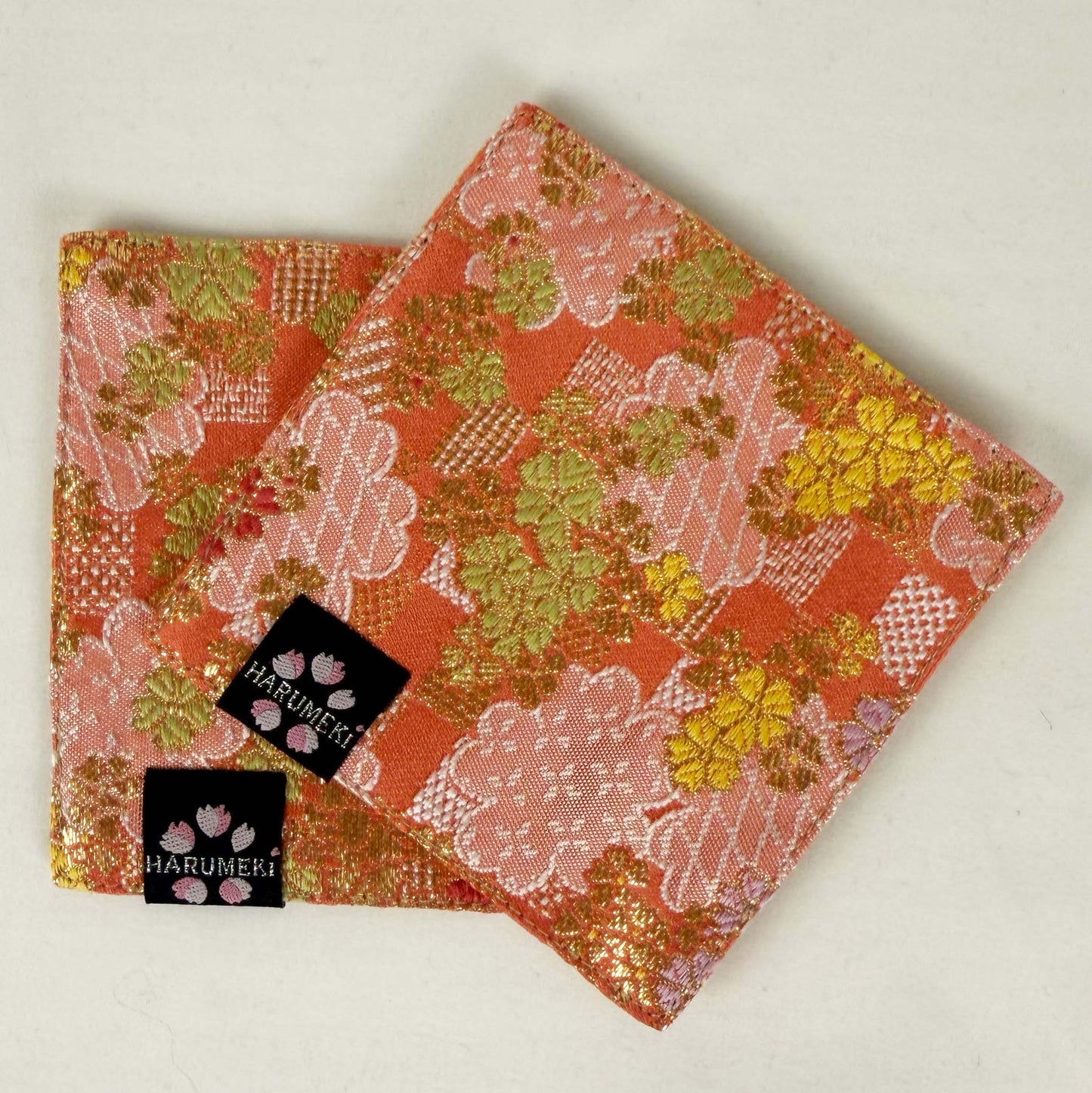 【グラスを彩り、小物を休ませるコースター　２枚セット】Vintage Brocade マルチトレイ「季節の雫」