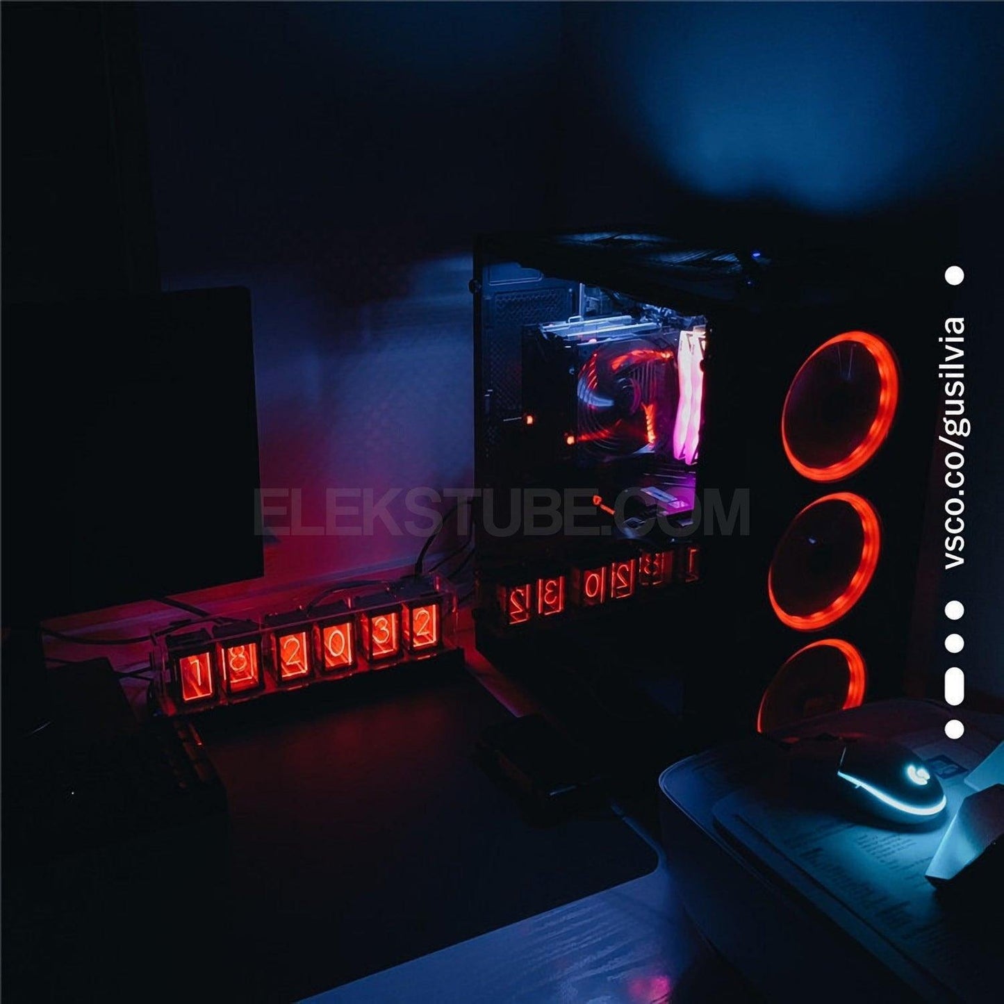 EleksMaker EleksTube R2 — Retro LED Nixie Tube Clock with Walnut Wood