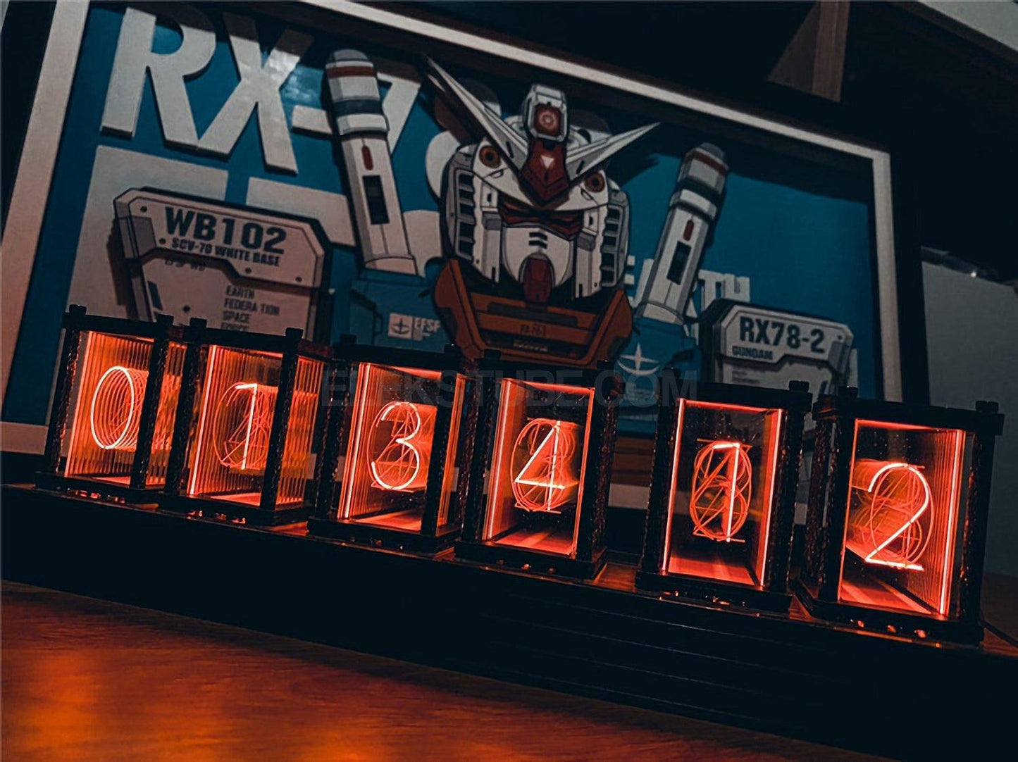 EleksMaker EleksTube R2 — Retro LED Nixie Tube Clock with Walnut Wood