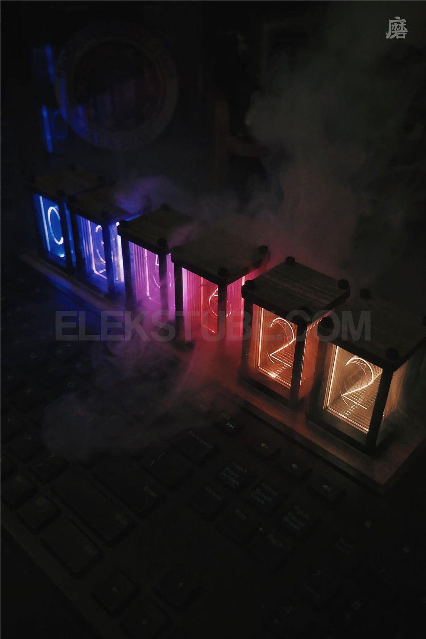 EleksMaker EleksTube R2 — Retro LED Nixie Tube Clock with Walnut Wood