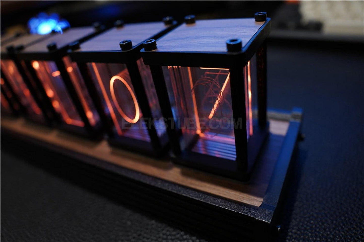EleksMaker EleksTube R2 — Retro LED Nixie Tube Clock with Walnut Wood