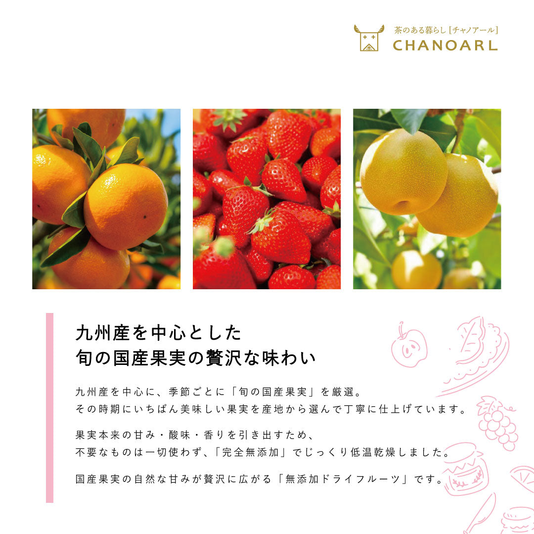 【国産無添加フルーツティー】八女和紅茶＆無添加ドライフルーツ｜紅茶ティーバッグと旬の国産果実（砂糖不使用 無香料 添加物不使用）チャノアール