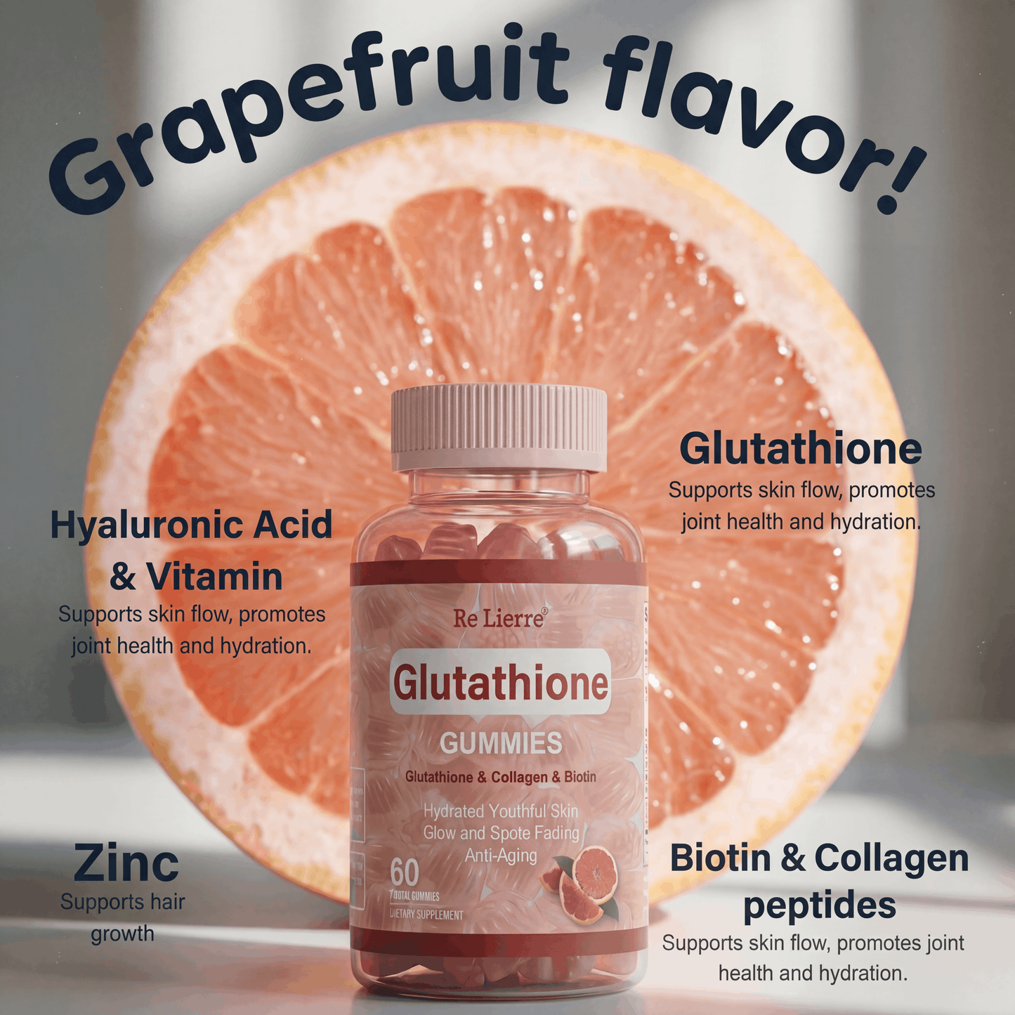 Glutathione Collagen Gummies - Grapefruit Flavor | Daily Beauty Support at a Smart Price