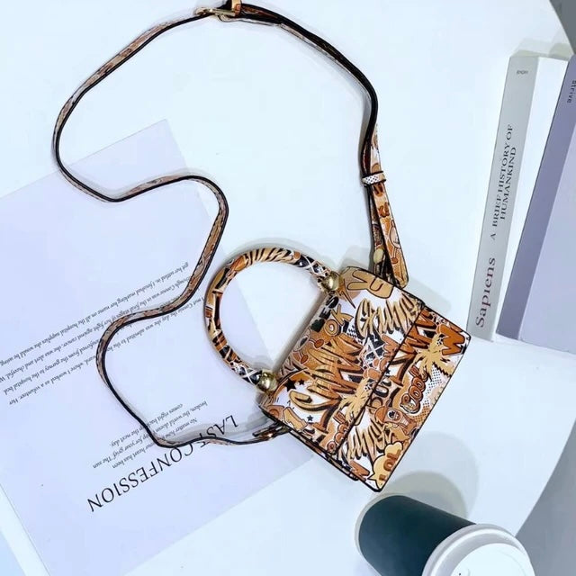 Retro Printed Small Handbags　レトロ　プリント　スモール　プリンㇳ　ハンドバッグ