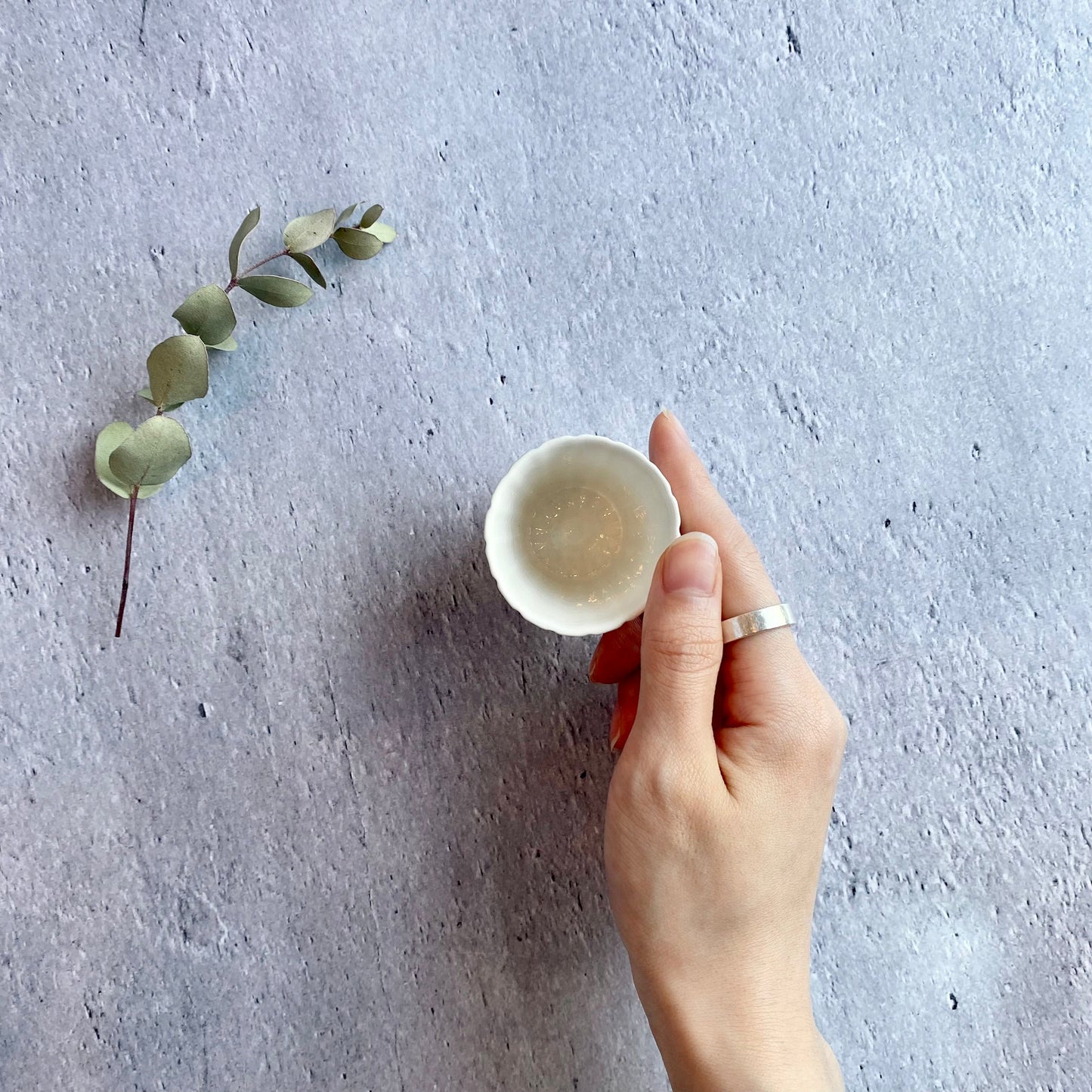 Artist Tobimatsu Toki shaved cup SS / Taiwanese tea cup / white [13]