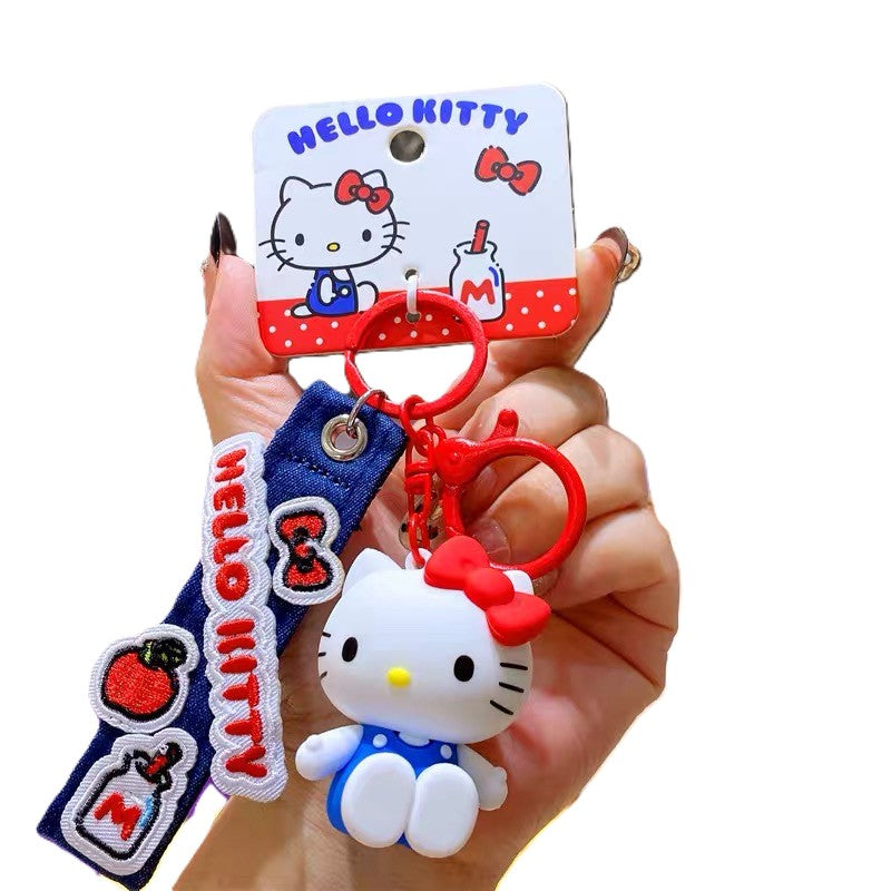 Sanrio Kitty Denim 3d Keyring / サンリオ キティ デニム 3D キーホルダー