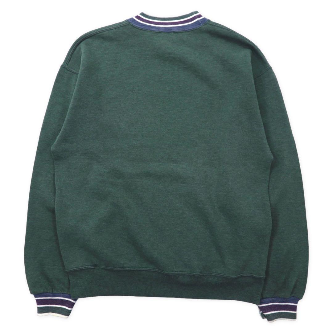 JERZEES USA製 90年代 SUPER SWEATS リブラインスウェット M グリーン コットン GATLINBURG